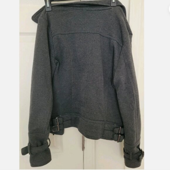 Yoki New York Biker Style Cropped Jacket Zip Up, Pockets, Charcoal Gray Size L - Picture 8 of 8